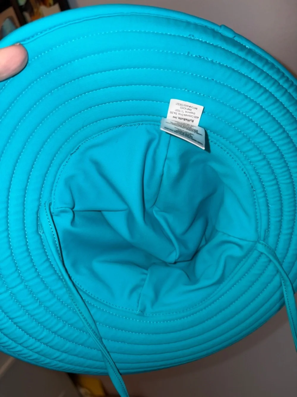 Ruffle Butts Swim Hat in Teal Ribbed Wide Brim size 0-12 Months